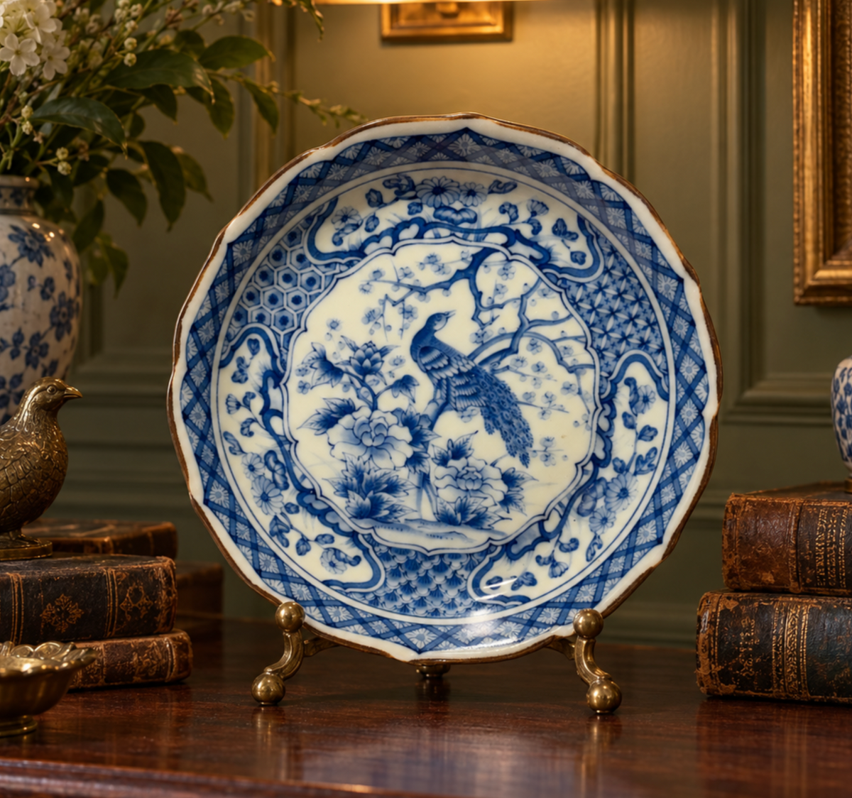 Vintage Porcelain Chinoiserie Trinket Dish