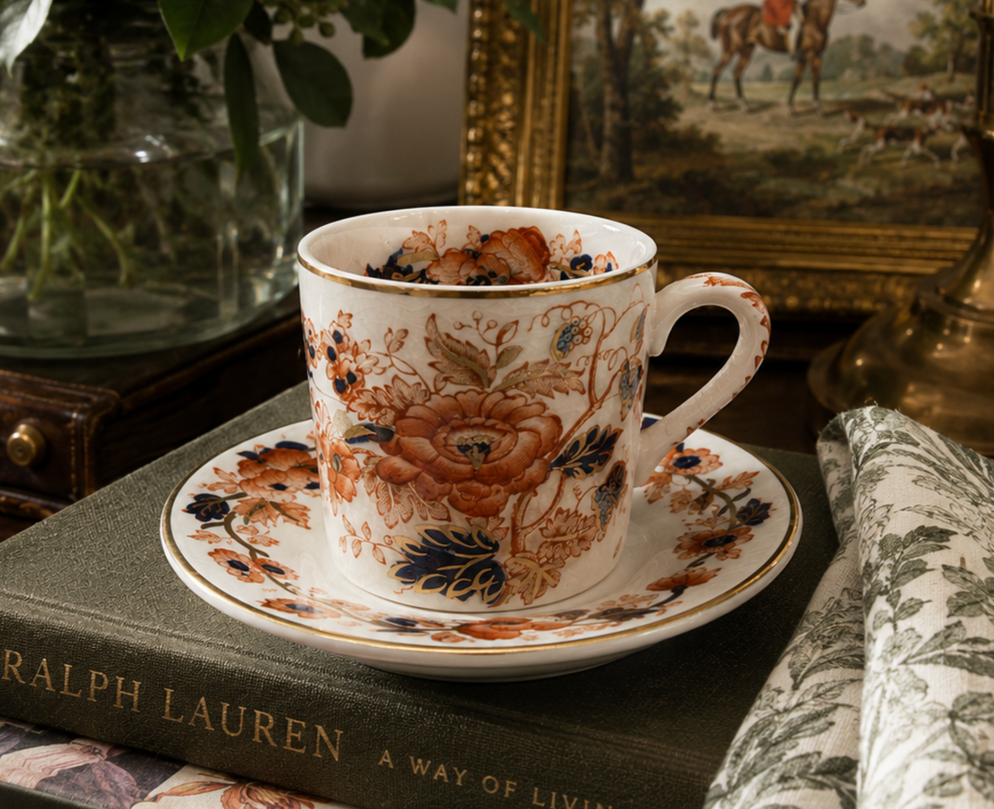 Vintage Enoch Wedgwood “Old Derby” Demitasse Cup & Saucer — England