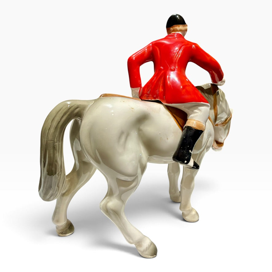 Vintage Porcelain Fox Hunting Equestrian Figurine