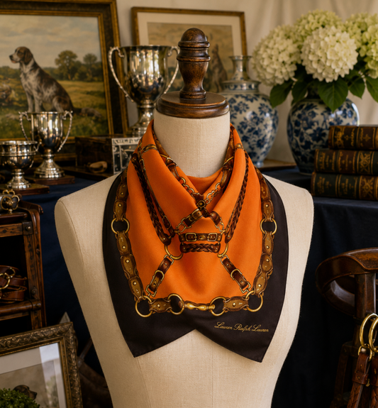 Vintage Ralph Lauren Silk Equestrian Scarf