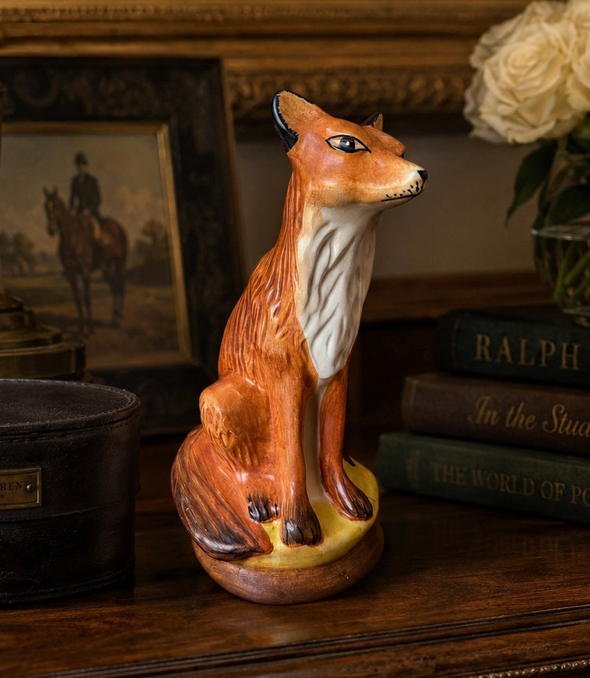 Vintage Porcelain Sly Fox Figurine