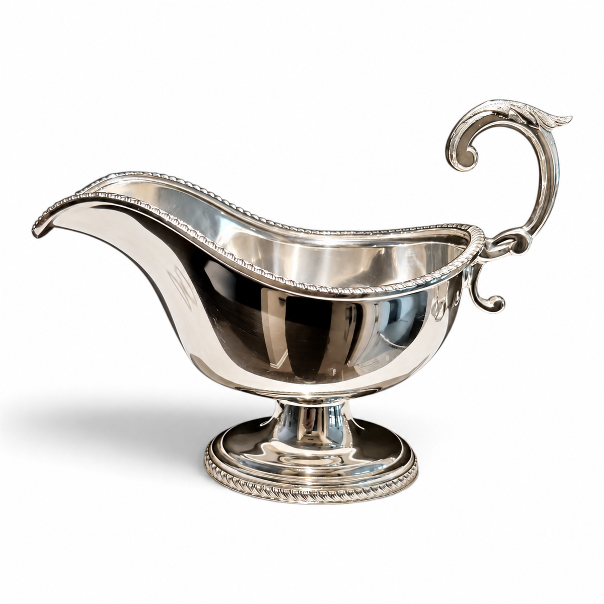 Vintage English EPNS Silverplate Pedestal Gravy Boat
