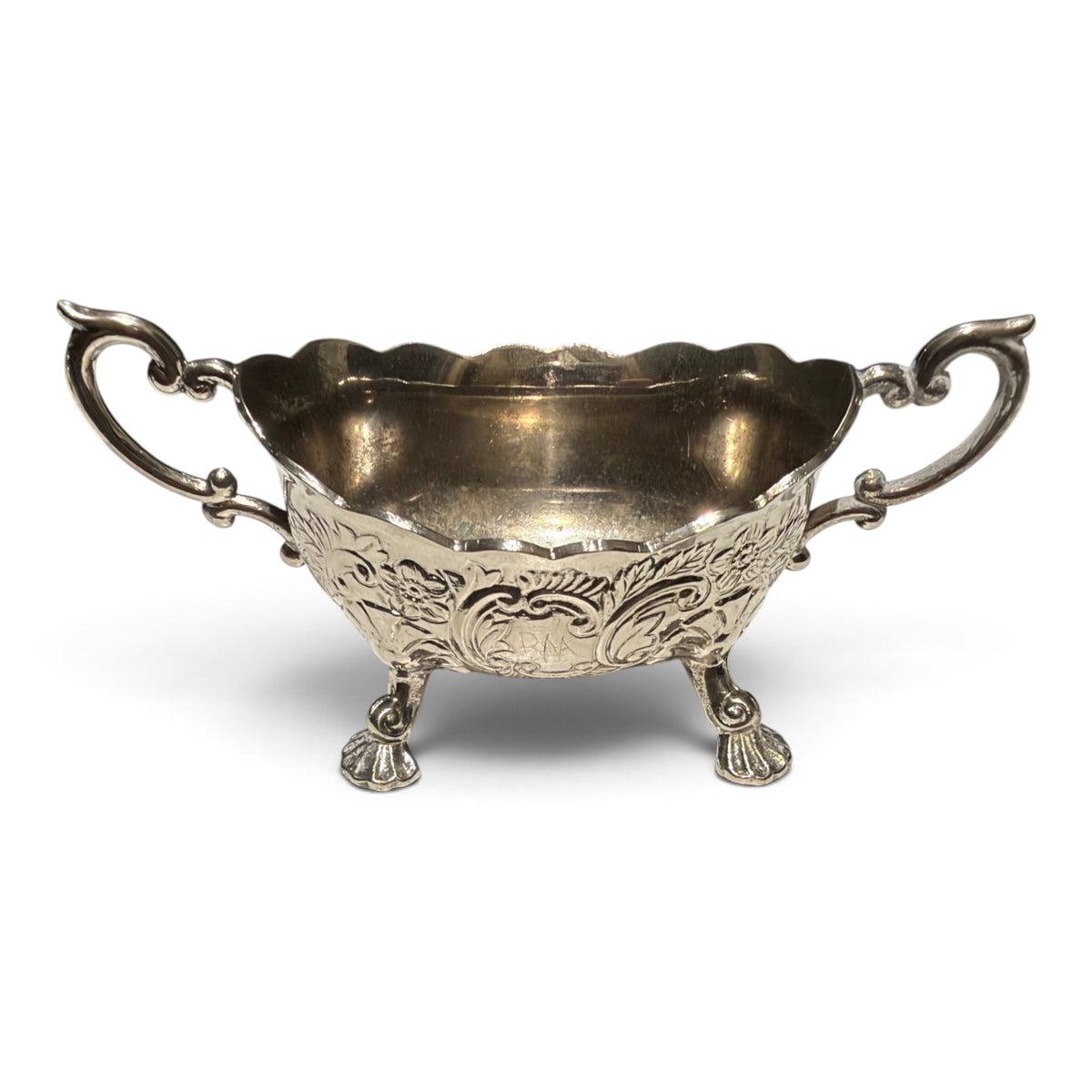 Antique Rococo Revival Silverplate Open Sugar Bowl