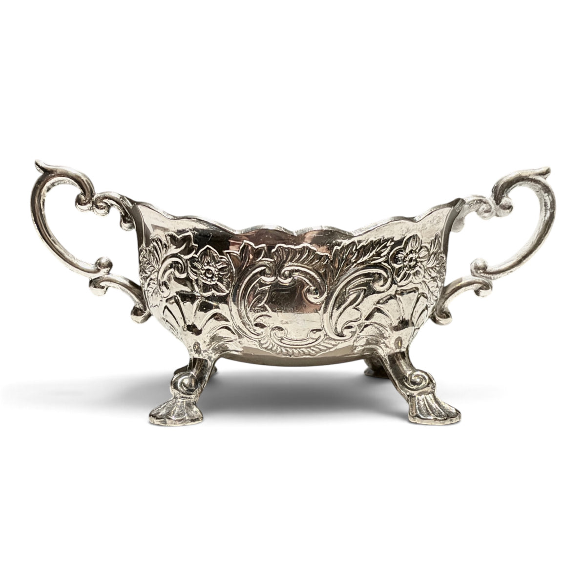 Antique Rococo Revival Silverplate Open Sugar Bowl