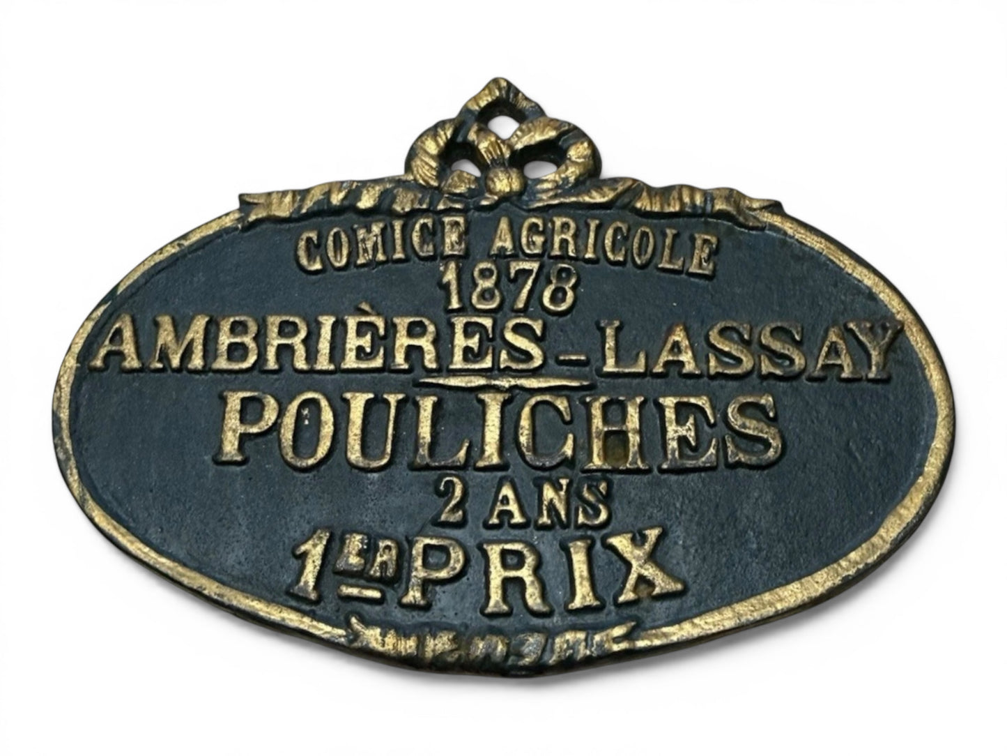 Antique French Agricultural Fair Prize Plaque – Ambrières-Lassay, 1878