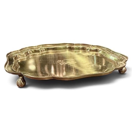 Vintage Footed Brass Tray