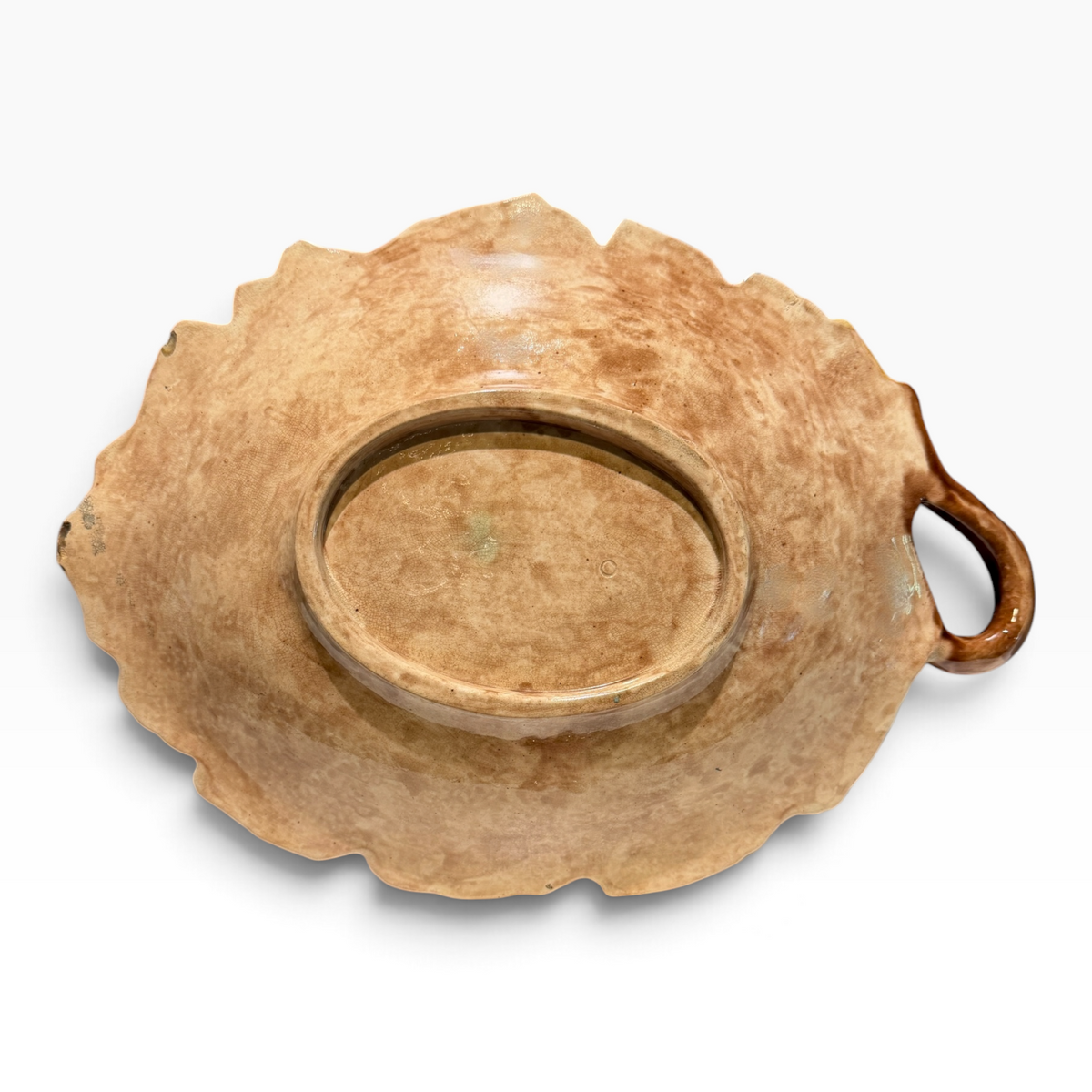Antique Majolica Leaf Platter