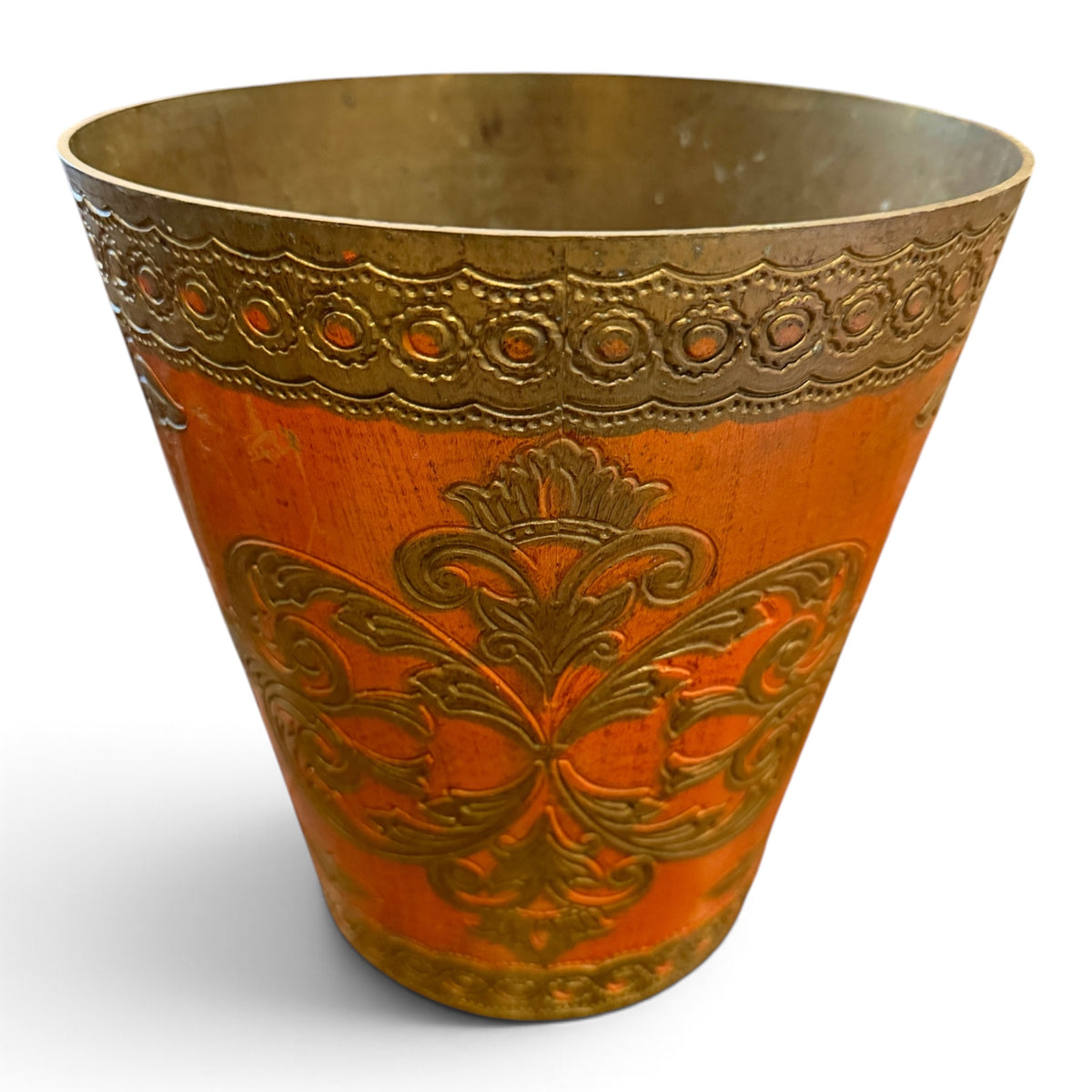 Vintage Italian Florentine Gilt Wastebasket