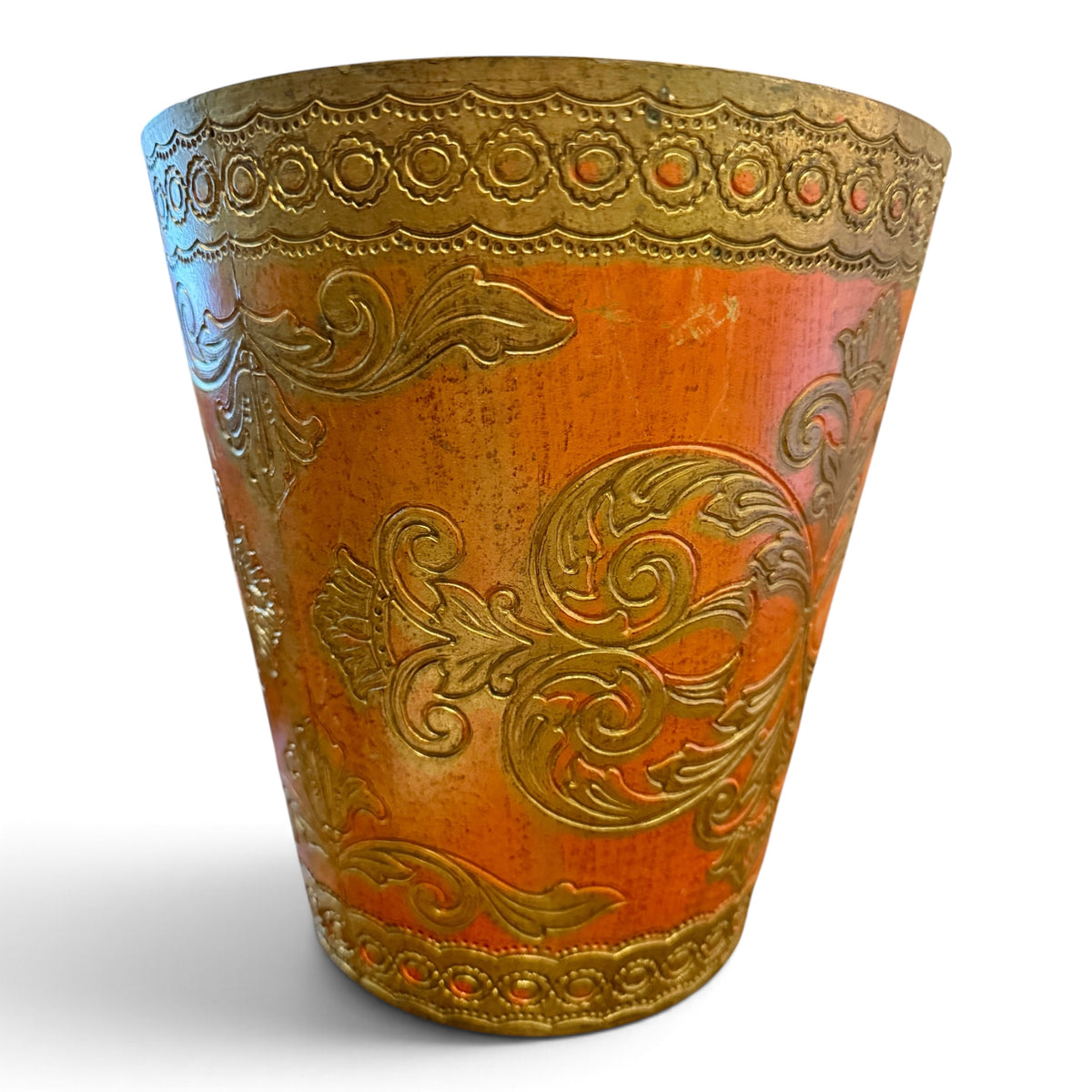 Vintage Italian Florentine Gilt Wastebasket
