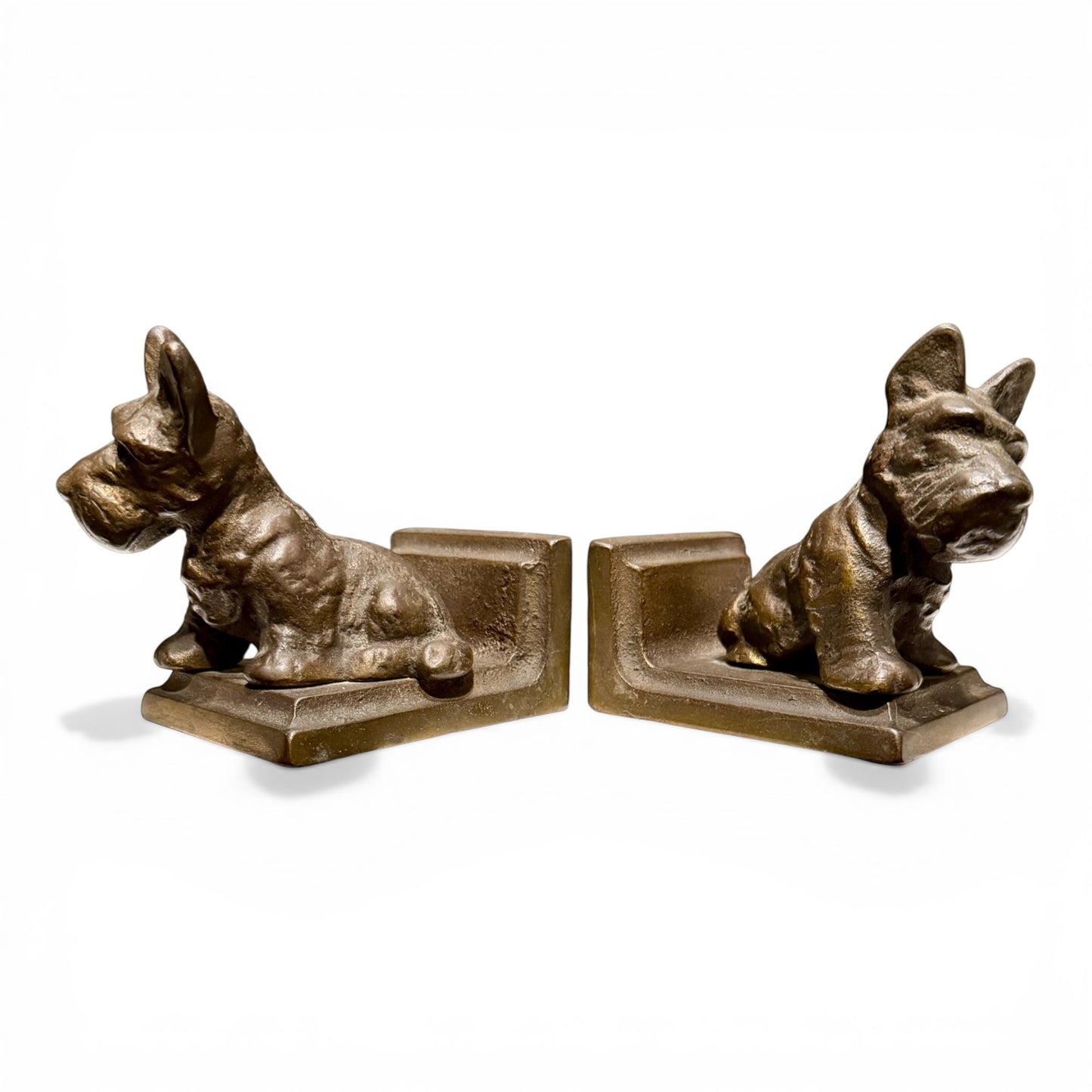 Solid Bronze Scottish Terrier Dog Bookends