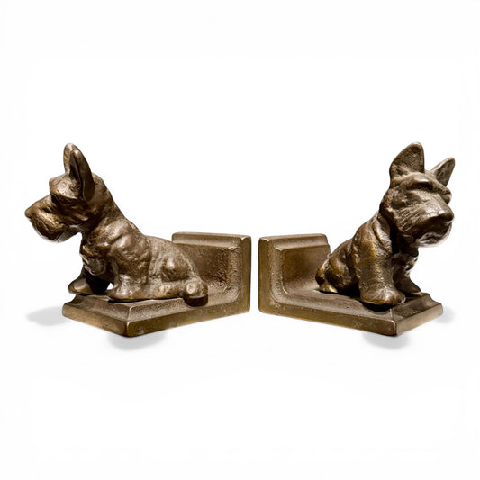 Solid Bronze Scottish Terrier Dog Bookends