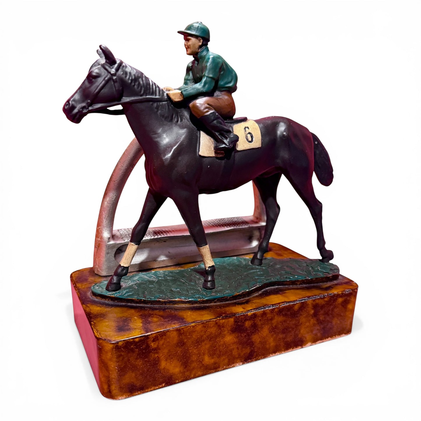 Vintage Racehorse & Jockey Bookend / Doorstop