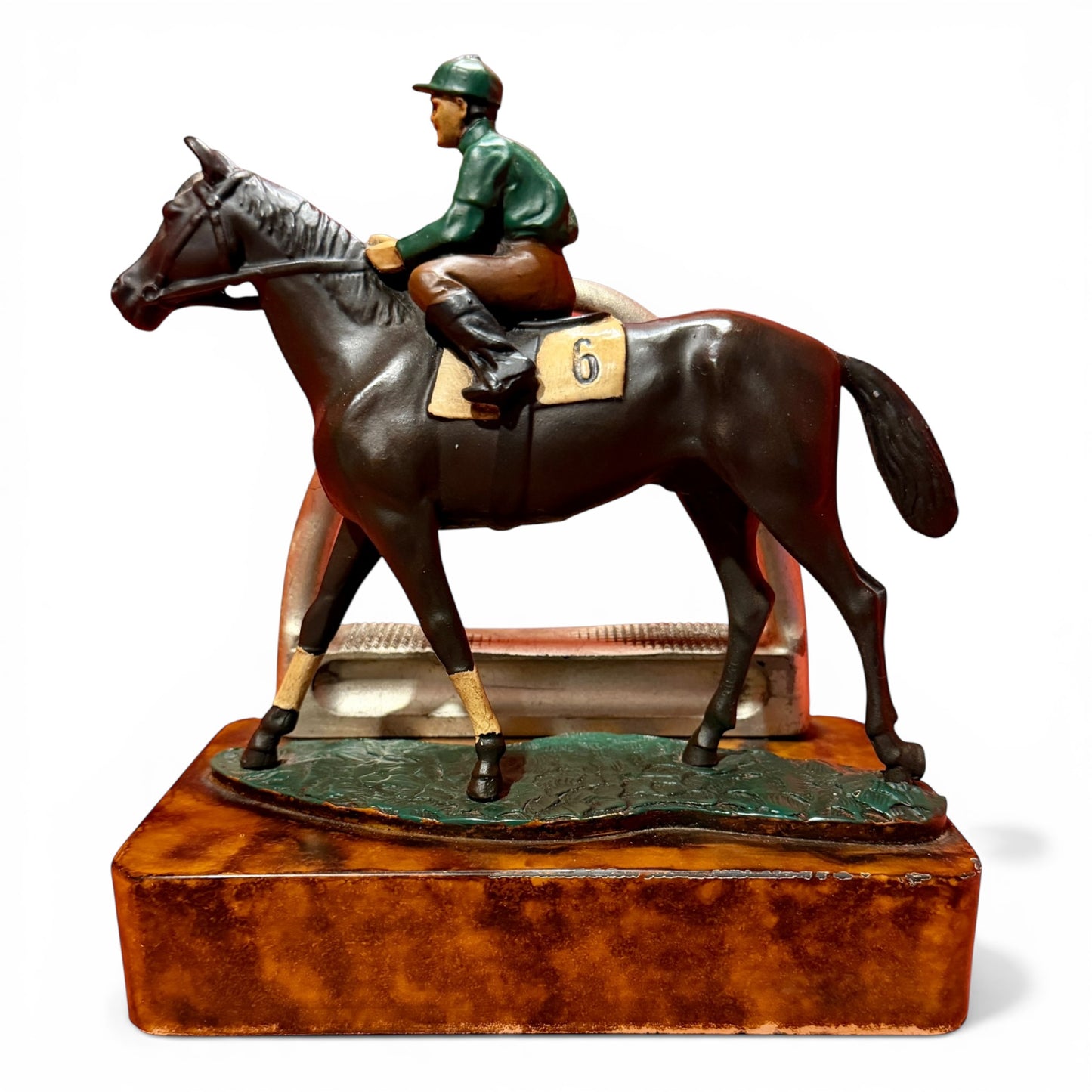 Vintage Racehorse & Jockey Bookend / Doorstop