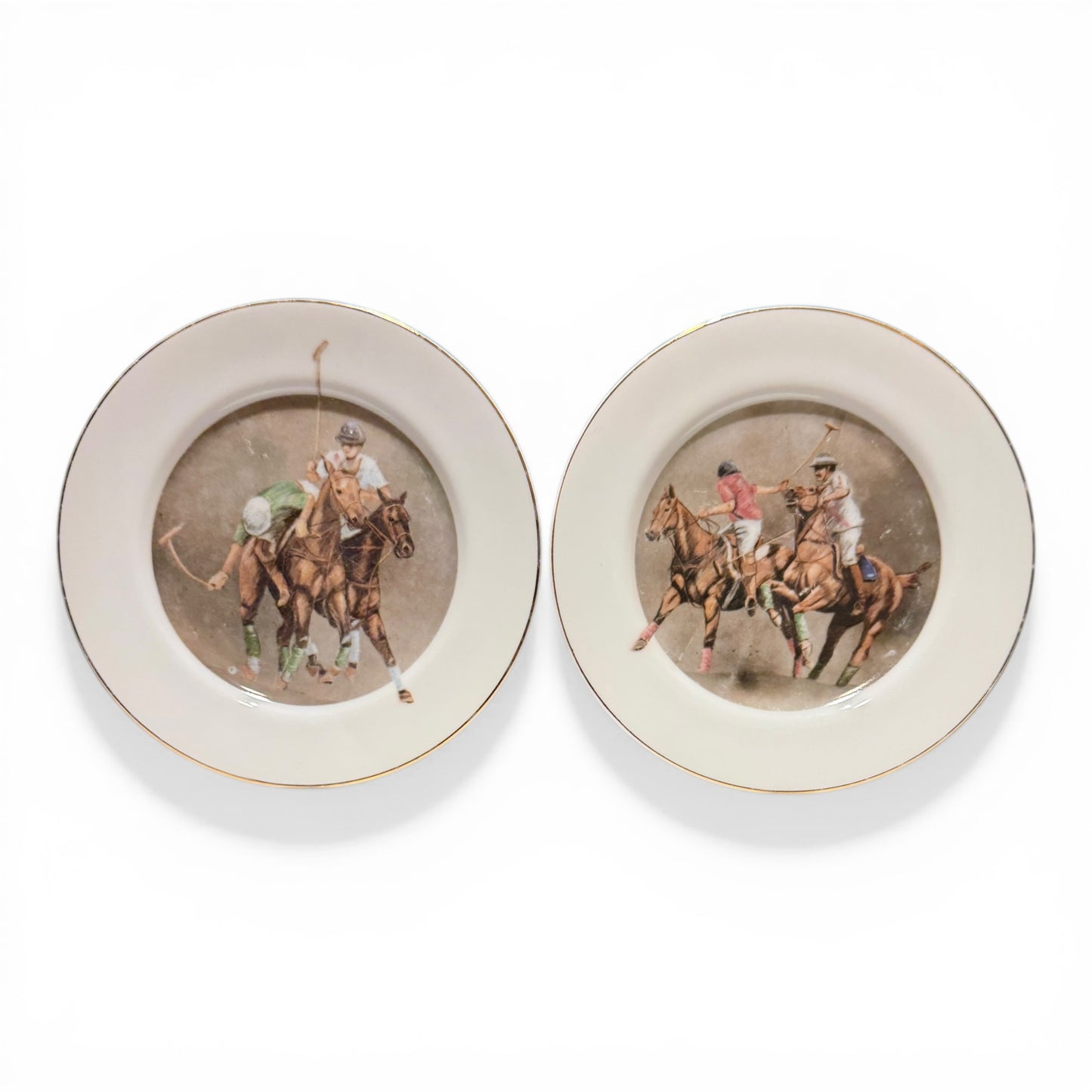 Vintage Thomas B. Swain Polo Plates, Set of Two