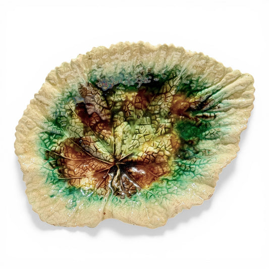 Antique Majolica Maple Leaf Dish, Circa 1890
