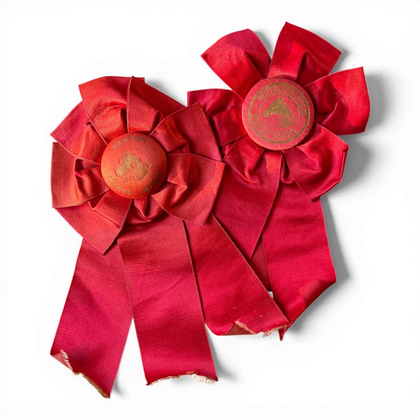 Antique Horse Show Ribbon Pair – Newton 1922 & Metropolitan 1926