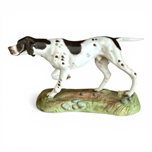 Vintage Royale Stratford Porcelain Pointer Dog Figurine, Hand Painted English Sporting Study