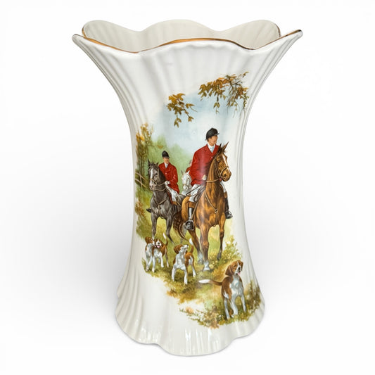 Vintage Royal Tara Fox Hunt Fine Bone China Vase from Ireland