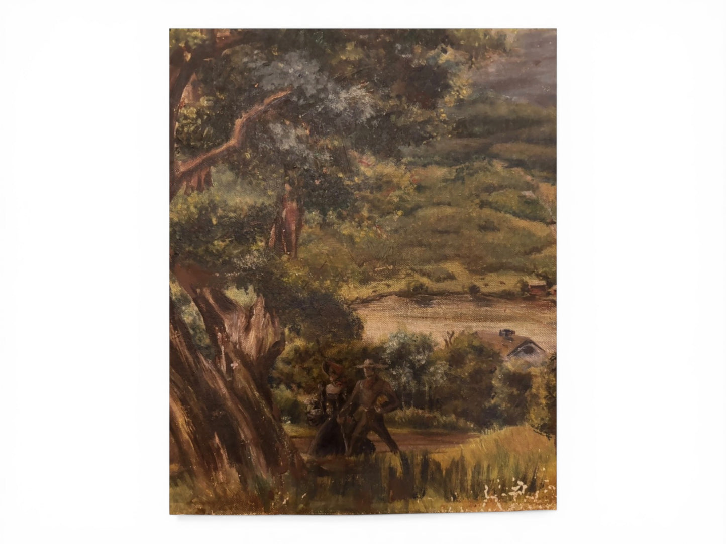 Antique Impressionist Landscape Oil Painting on Board