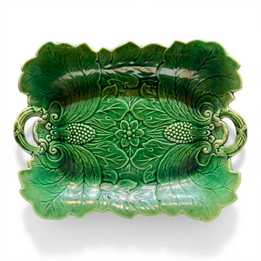 Antique English Majolica Leaf Platter