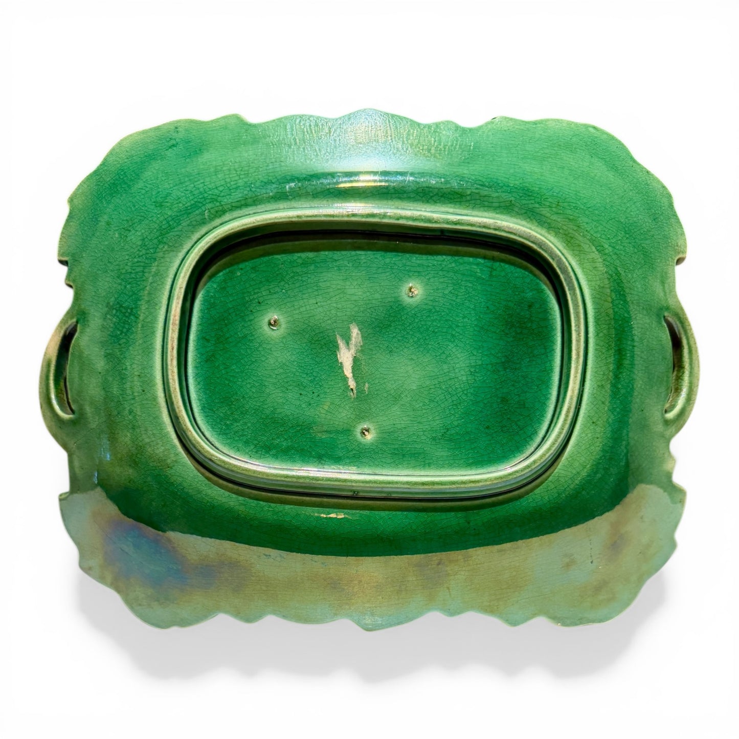 Antique English Majolica Leaf Platter