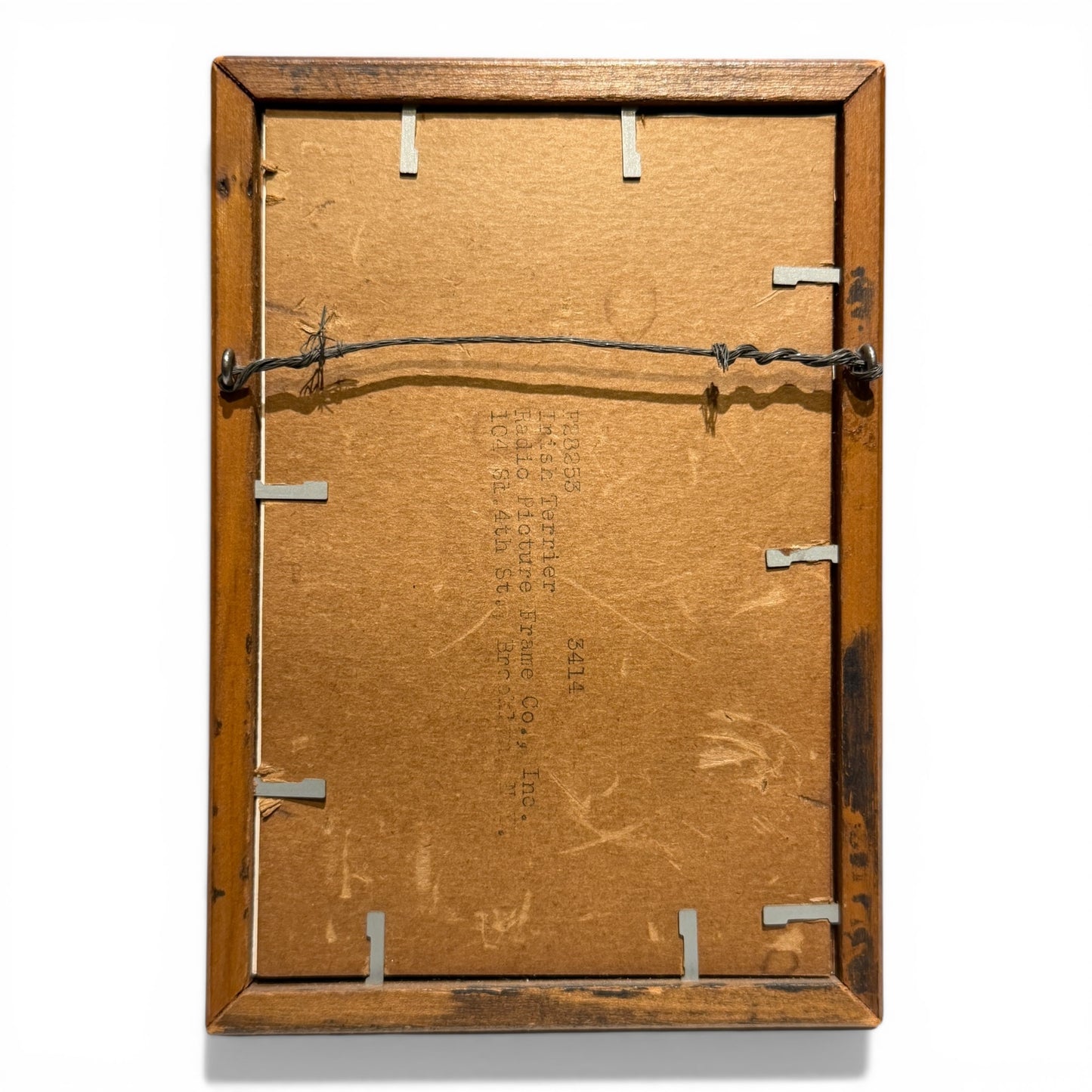 Vintage Petite Terrier Portrait in Wood Frame