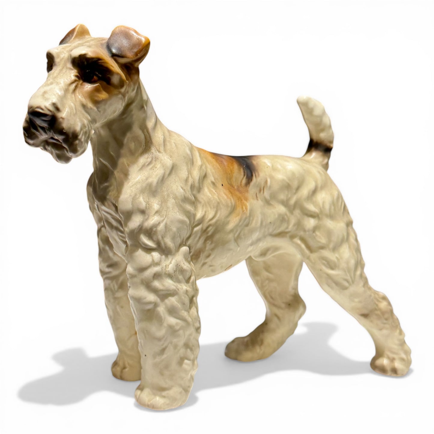 Vintage Wire Fox Terrier Hand Painted Porcelain Figurine