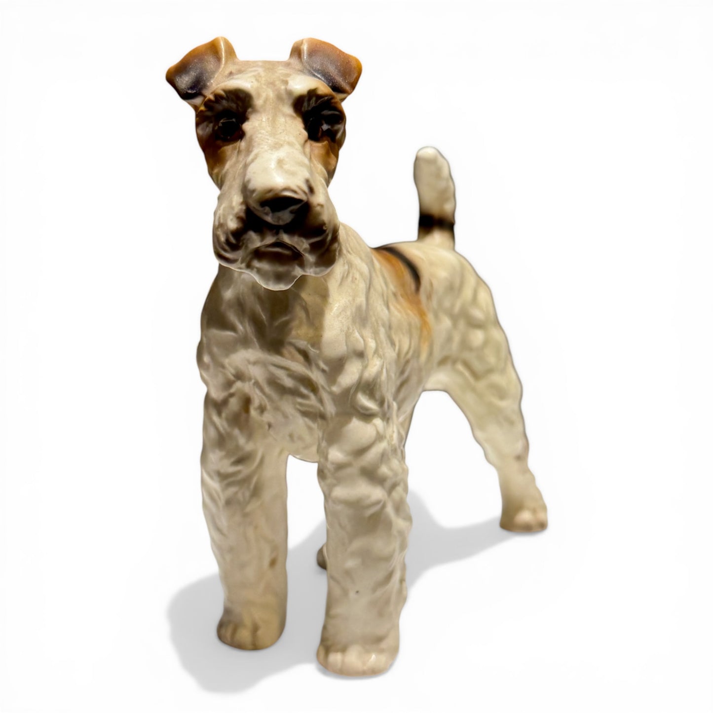 Vintage Wire Fox Terrier Hand Painted Porcelain Figurine