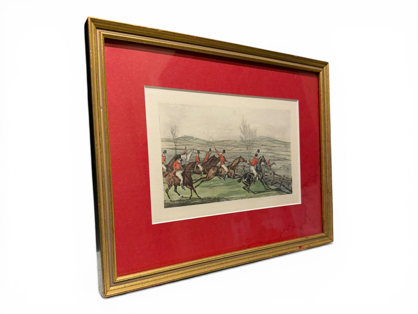 Antique Fox Hunting Lithograph from Millbrook Equestrian Estate