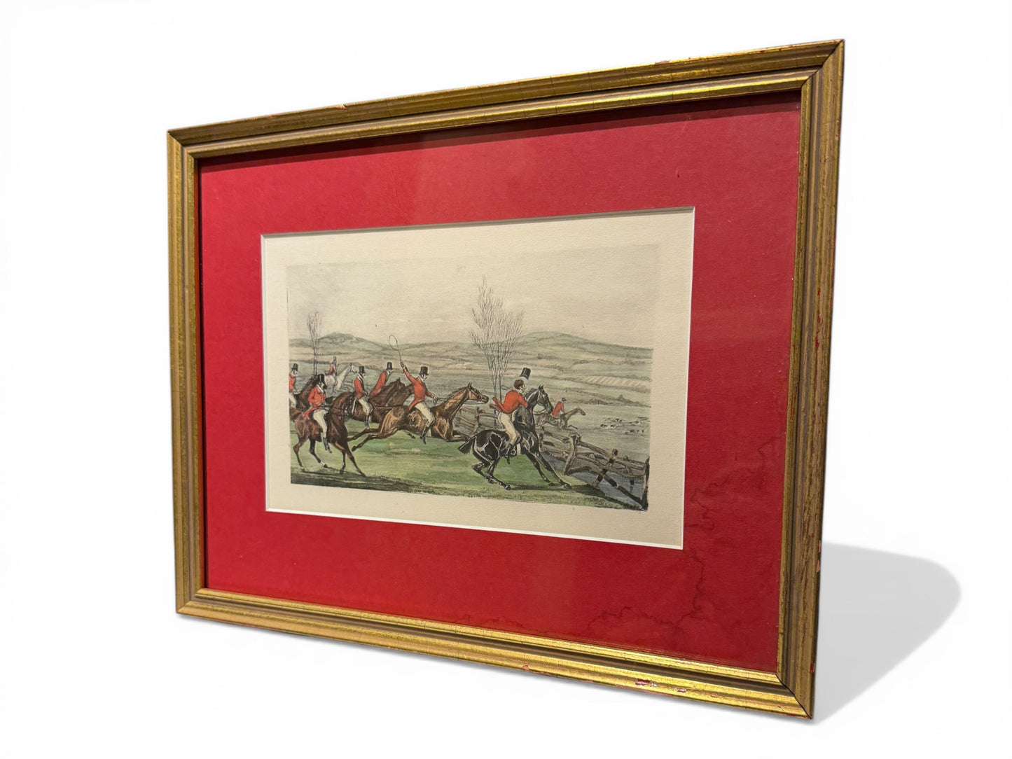 Antique Fox Hunting Lithograph from Millbrook Equestrian Estate