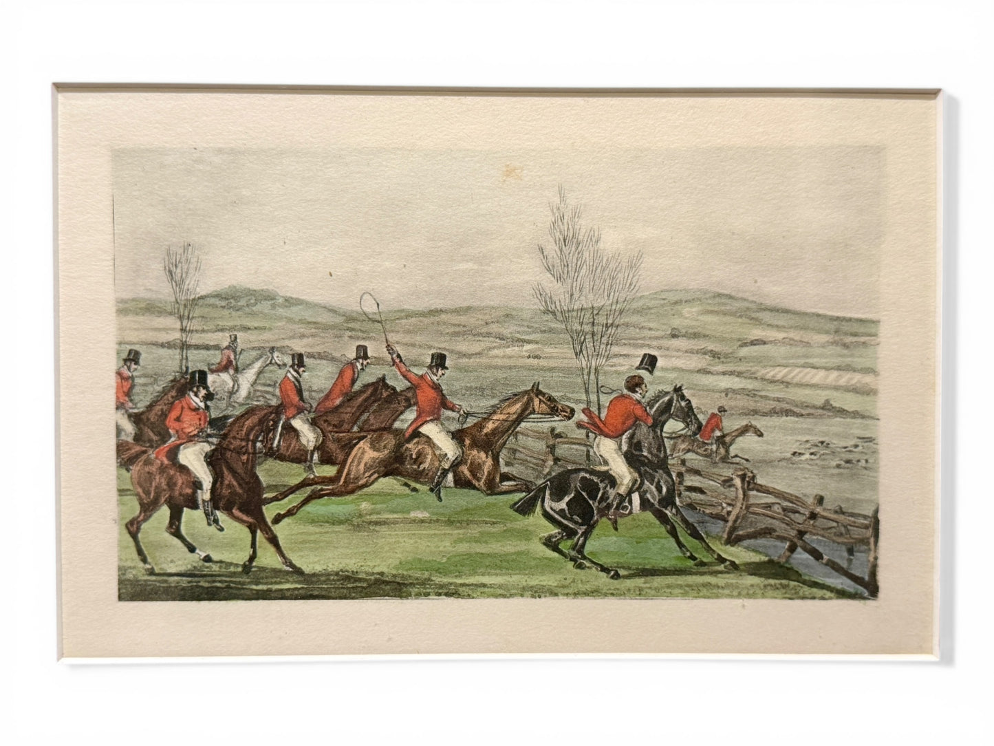 Antique Fox Hunting Lithograph from Millbrook Equestrian Estate