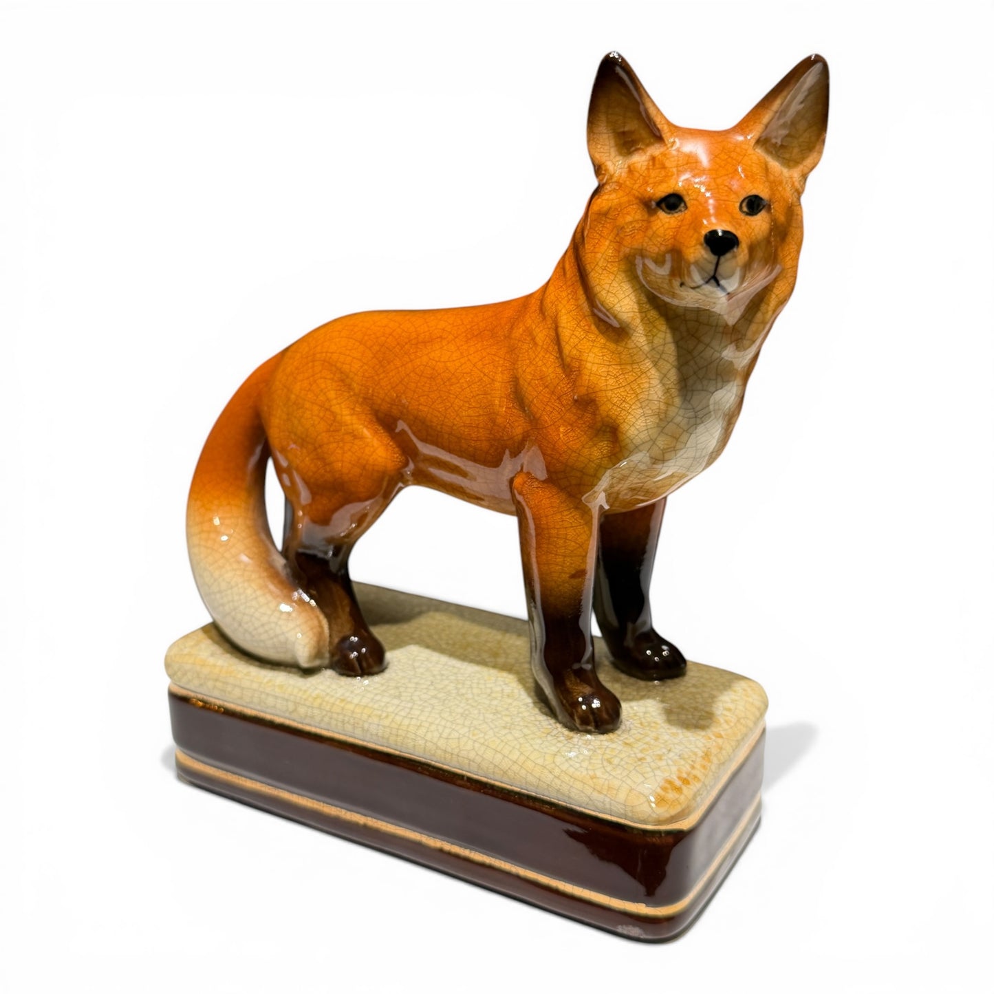 Vintage Takahashi Porcelain Fox Bookend Figurine