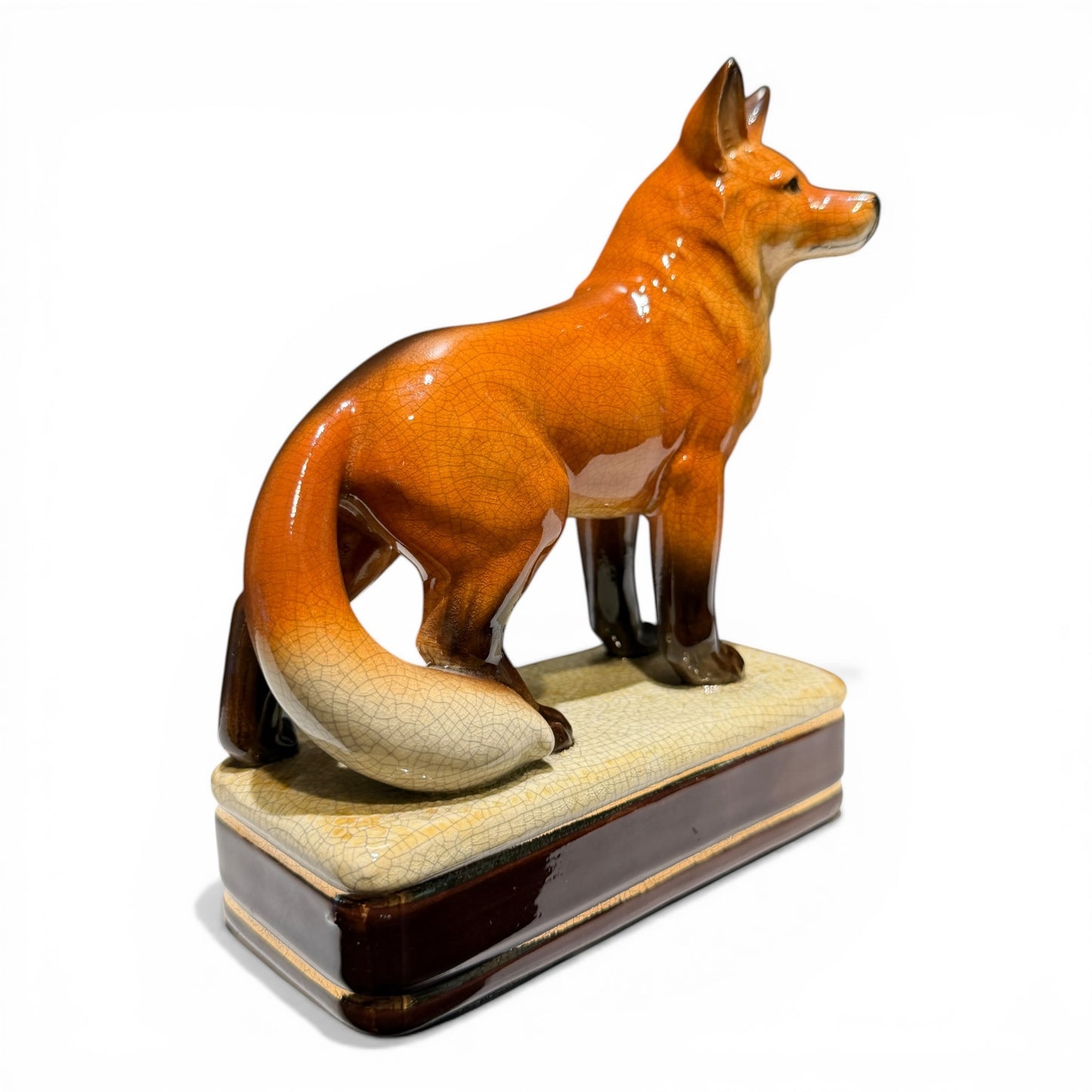 Vintage Takahashi Porcelain Fox Bookend Figurine