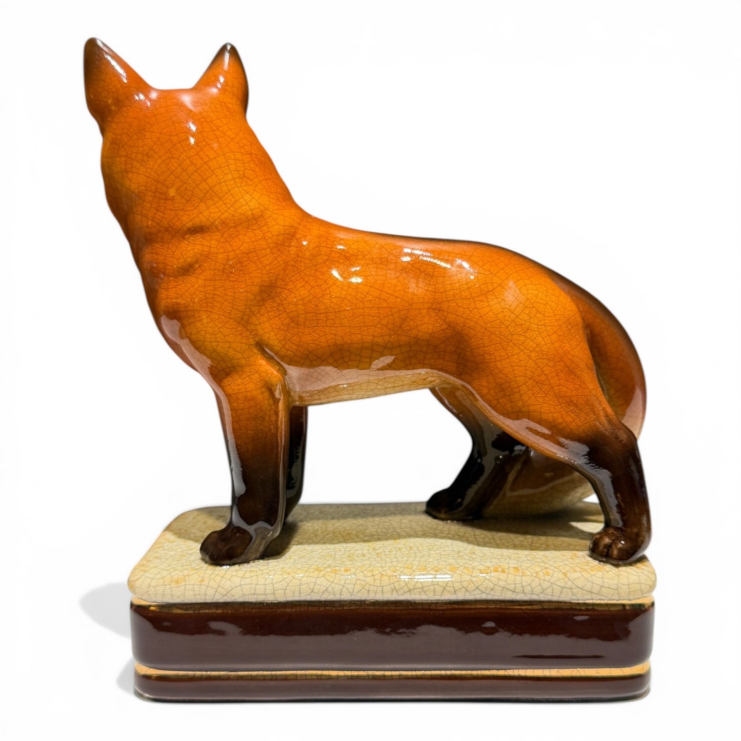 Vintage Takahashi Porcelain Fox Bookend Figurine