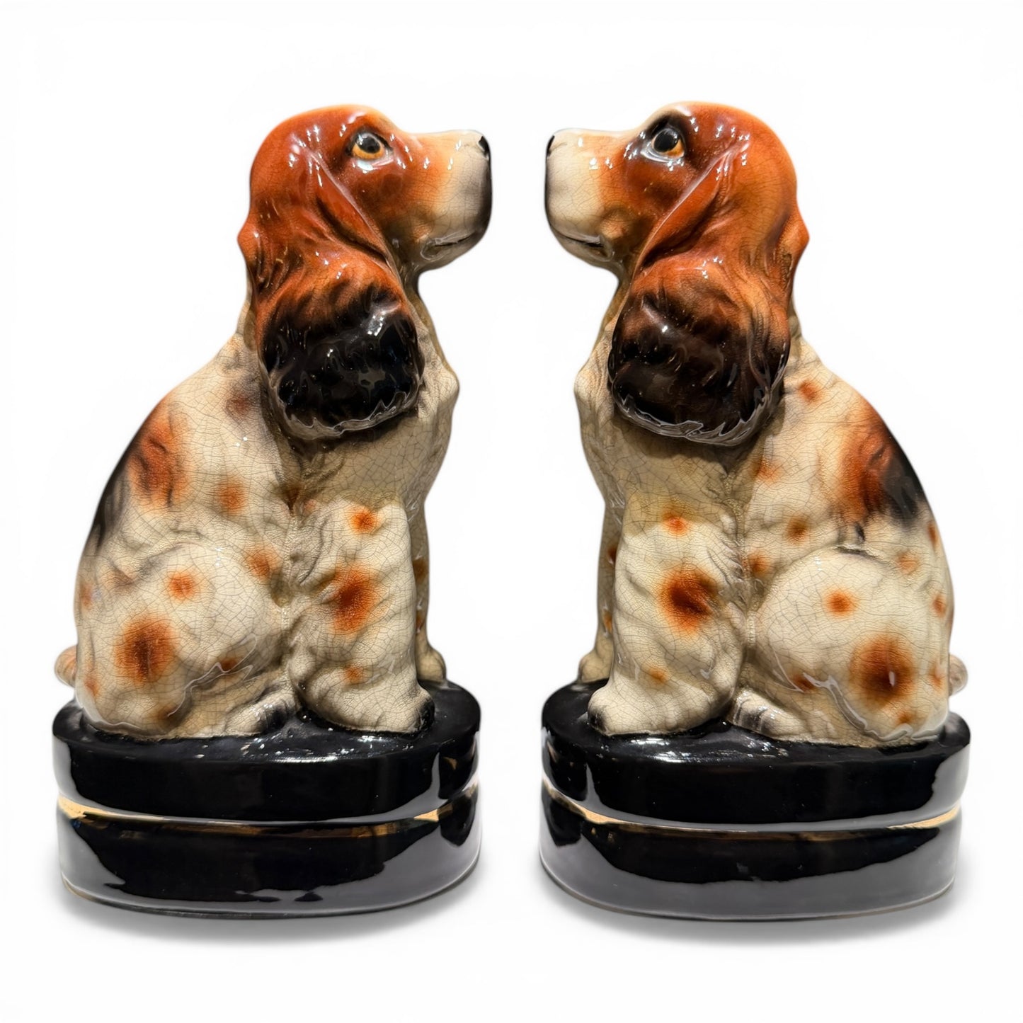 Vintage Takahashi Porcelain Spaniel Bookends