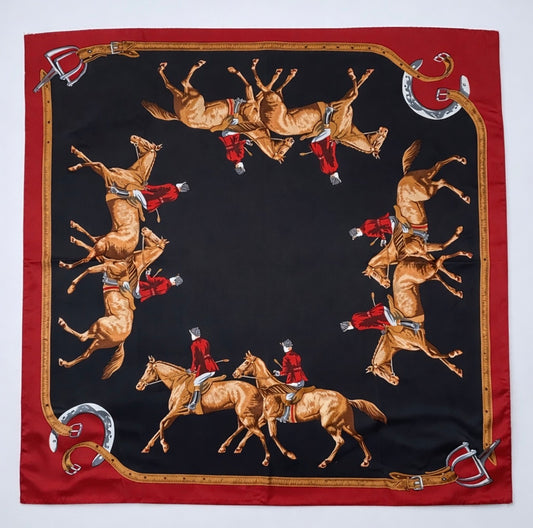 Vintage Silk Equestrian Scarf