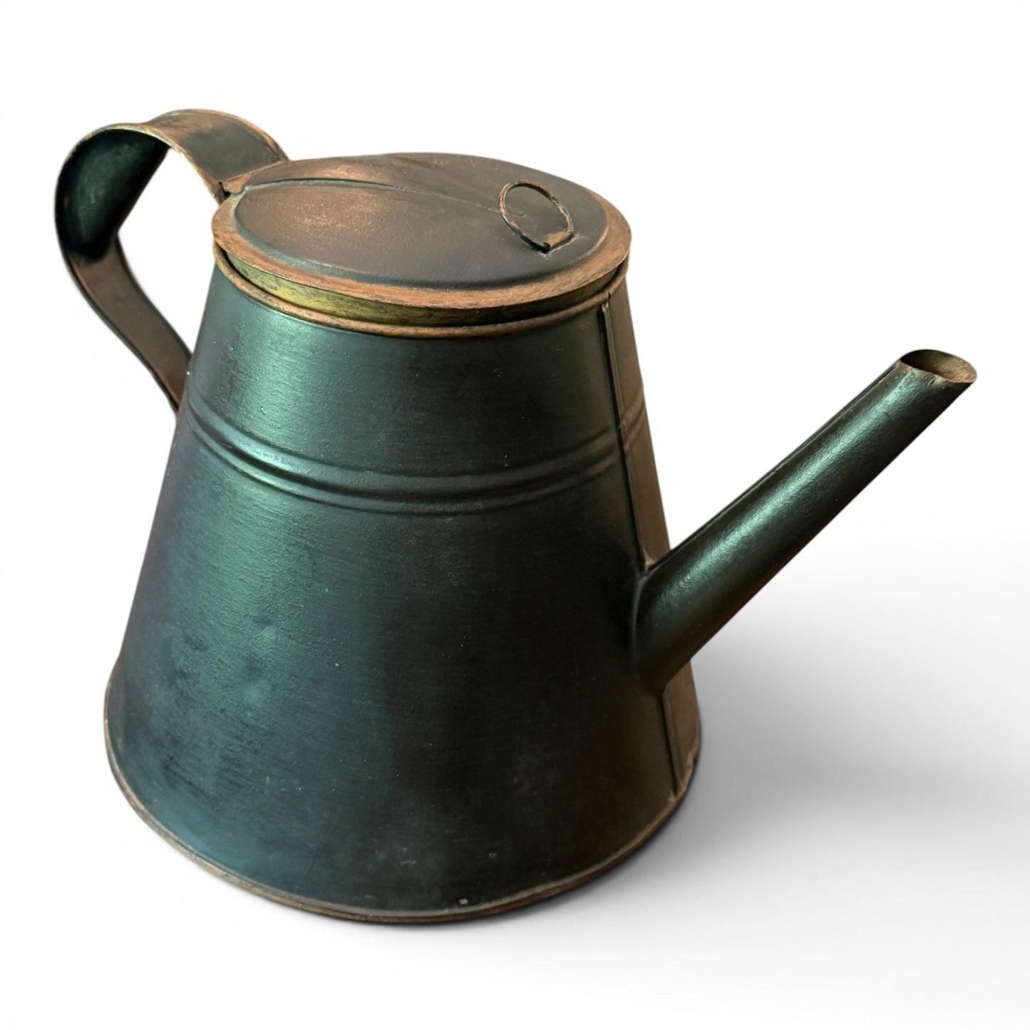 Antique Americana Painted Toleware Metal Watering Kettle