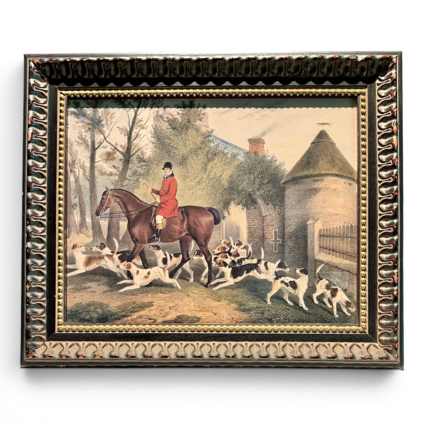 Pair of 19th Century English Fox Hunting Lithographs - Framed