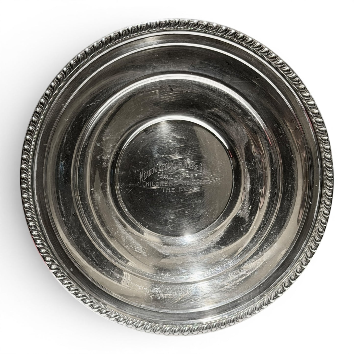 Vintage 1946 Meadow Brook Jr Horse Show Silver Trophy