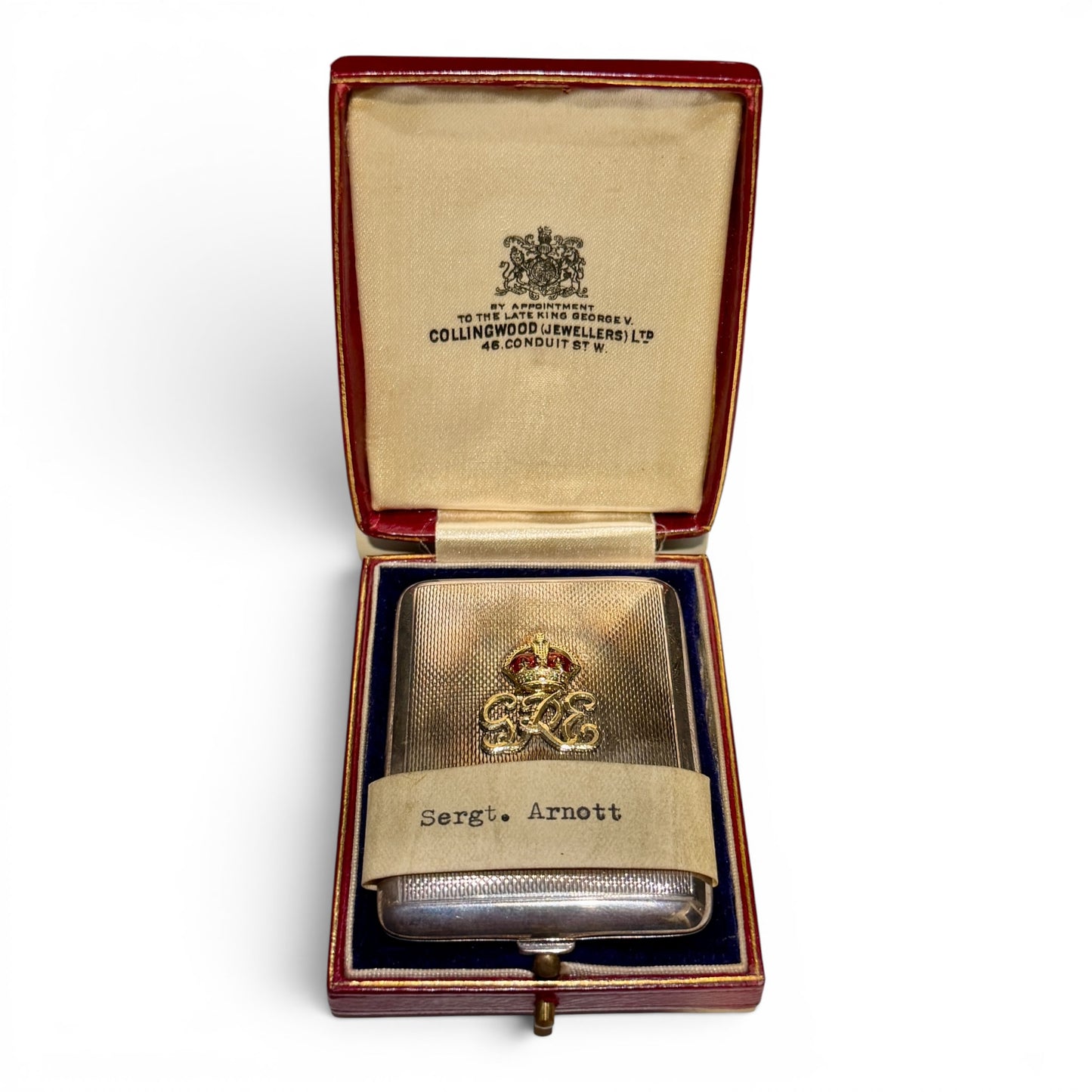Vintage British Royal Cipher Cigarette Case in Original Collingwood Presentation Box