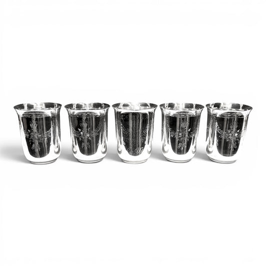 Set of 5 Antique Solid Sterling Silver Julep Cups