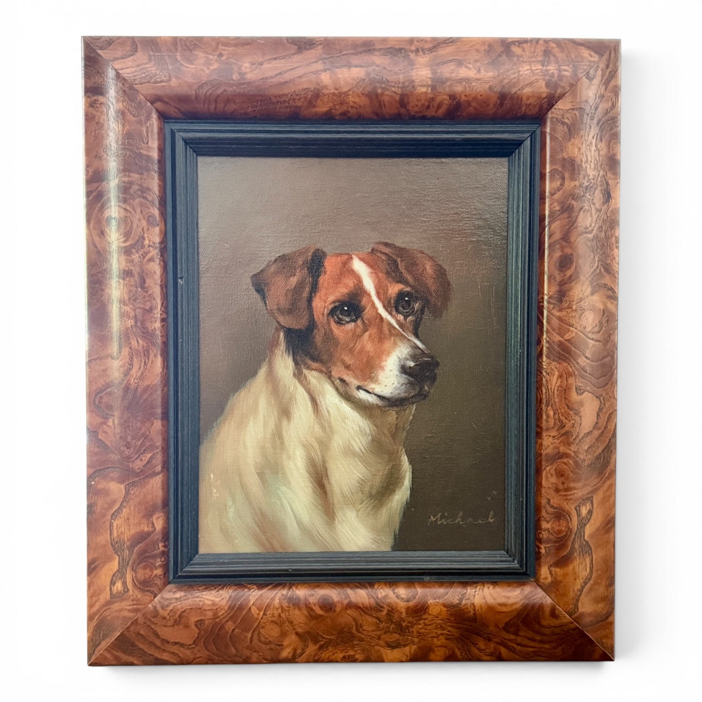 Antique Jack Russell Terrier Original Oil Painting - Signed