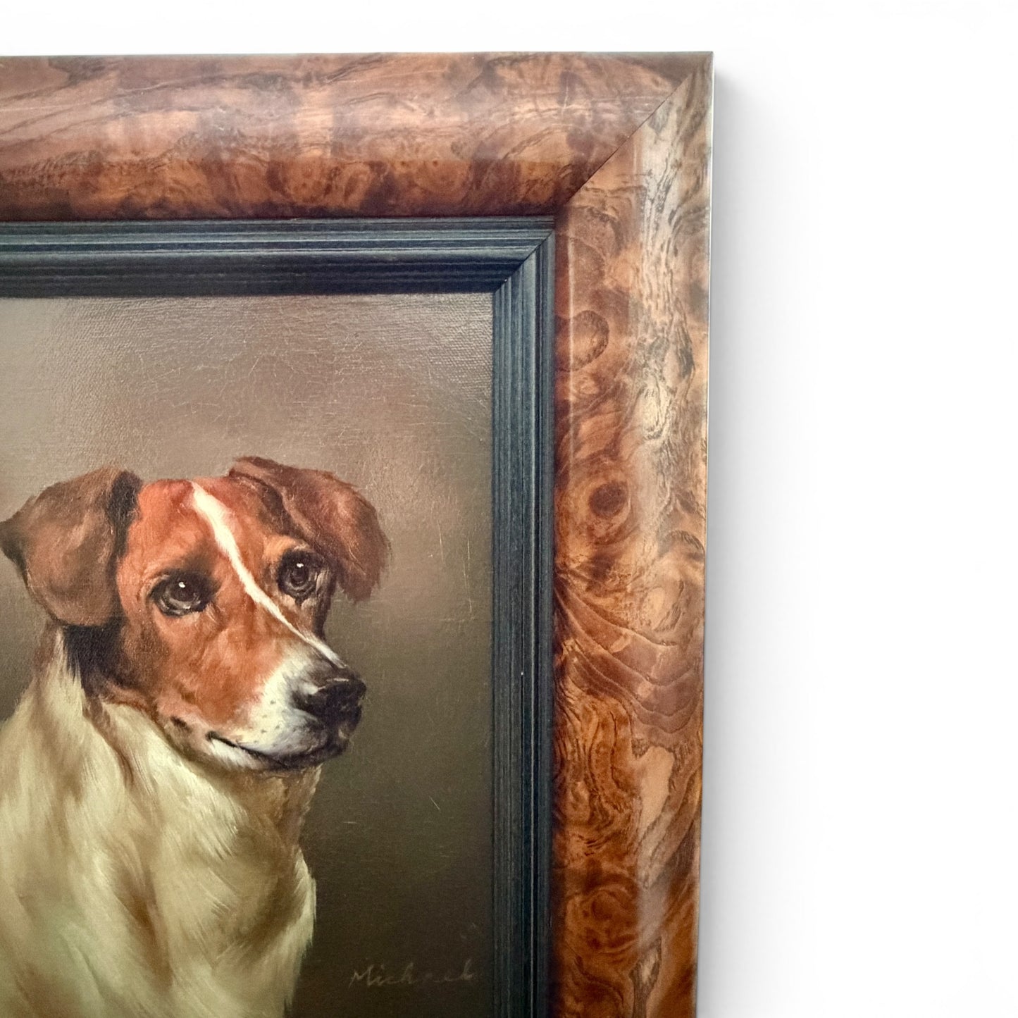 Antique Jack Russell Terrier Original Oil Painting - Signed