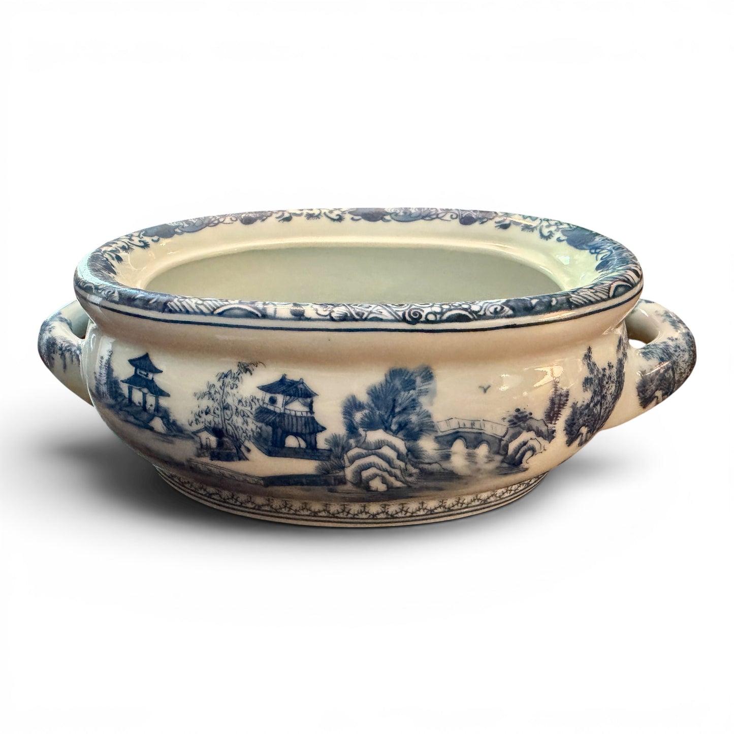 Antique Porcelain Chinoiserie Footbath