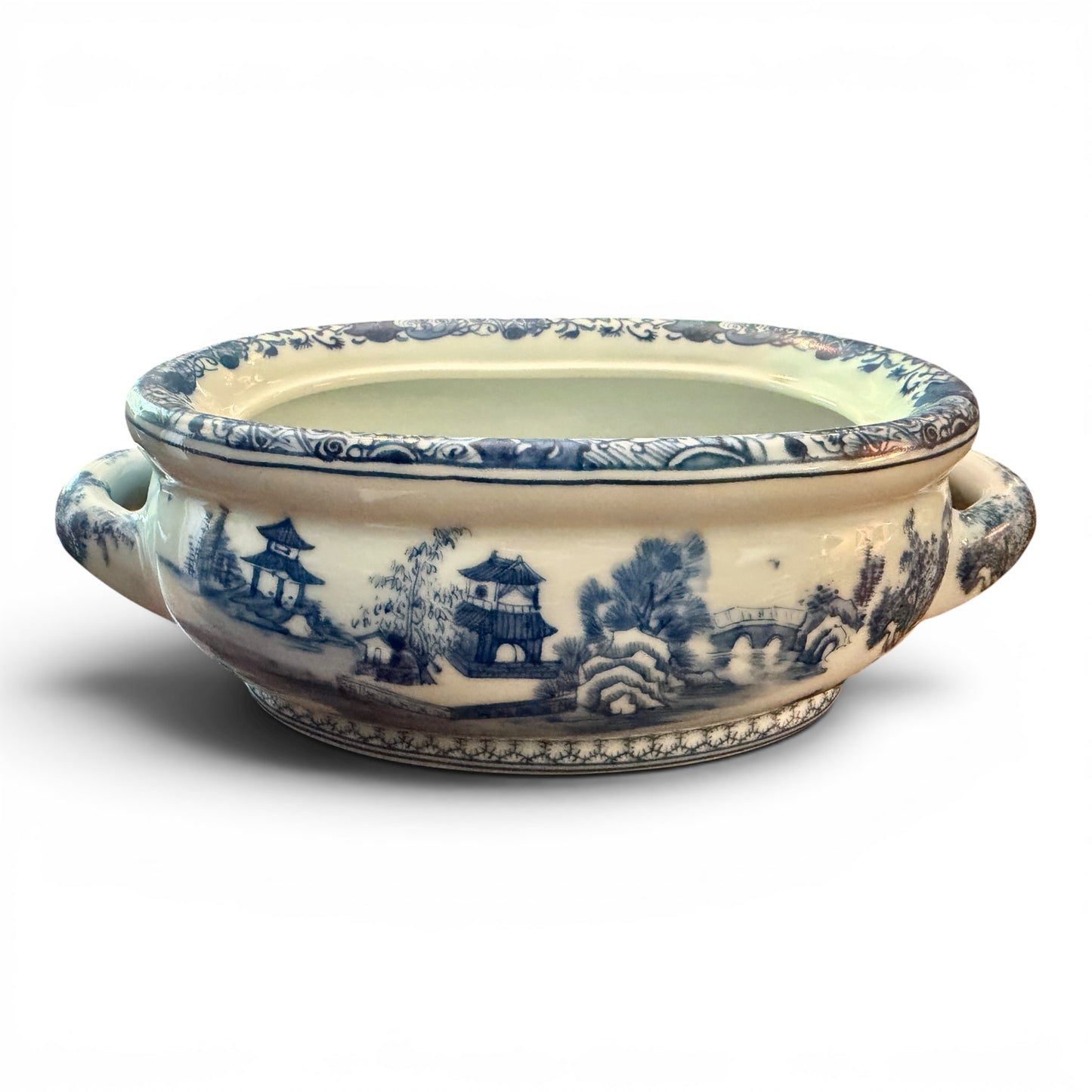 Antique Porcelain Chinoiserie Footbath