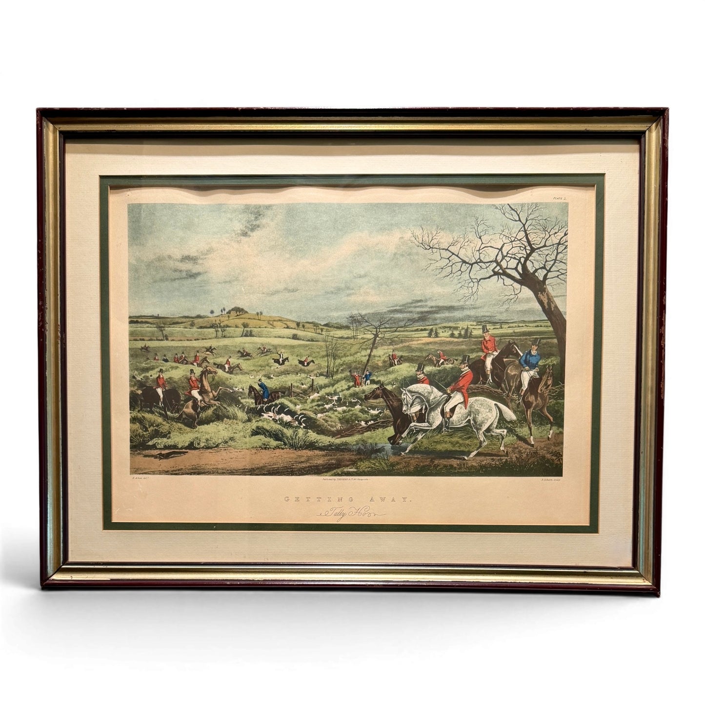Vintage Henry Alken “Getting Away — Tally Ho” Fox Hunt Lithograph