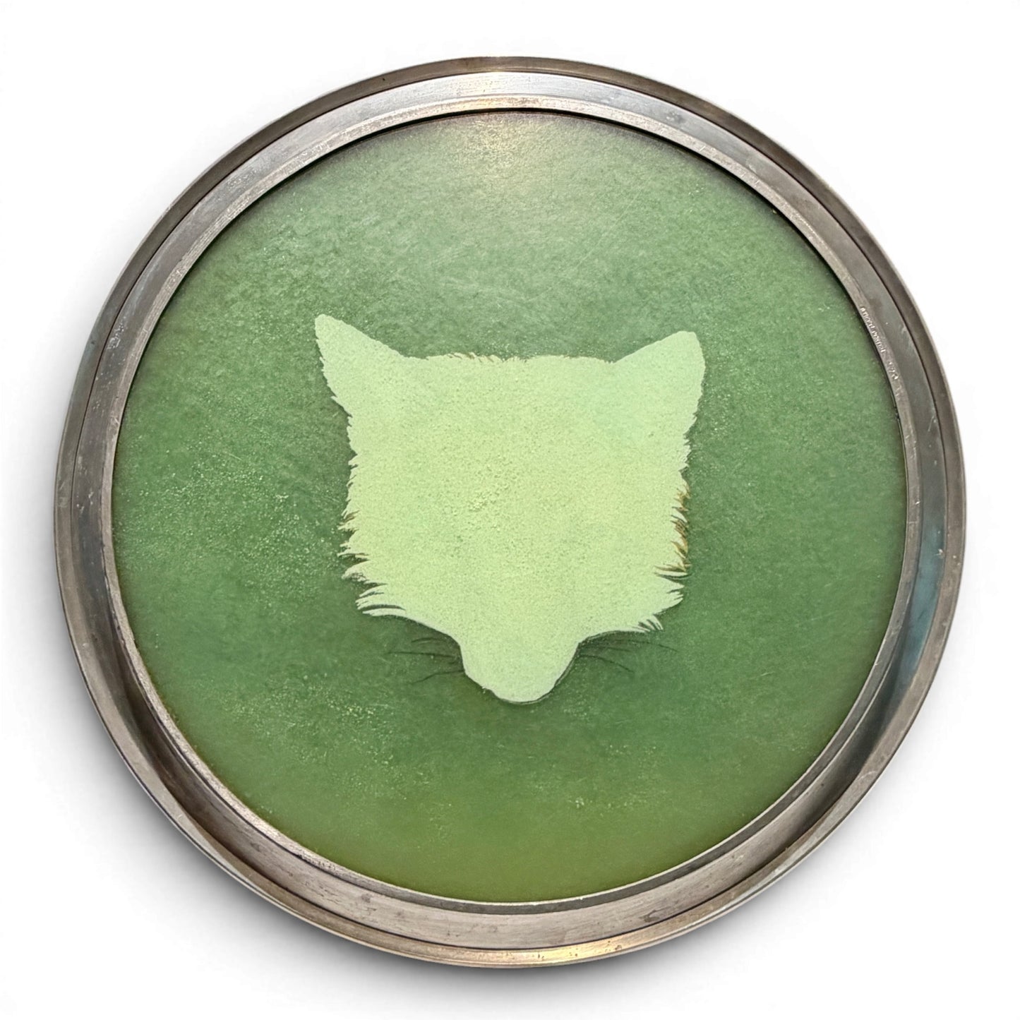 Vintage Stieff Pewter Large Fox Bar Tray