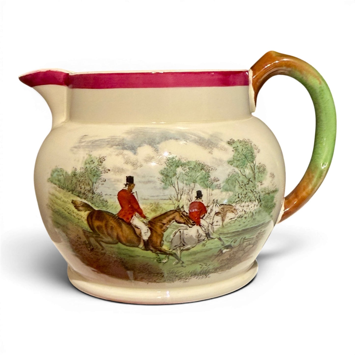 Vintage Copeland Spode Herring Hunt Fox Hunting Creamer Pitcher
