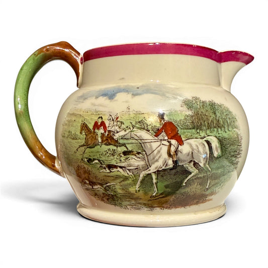 Vintage Copeland Spode Herring Hunt Fox Hunting Creamer Pitcher