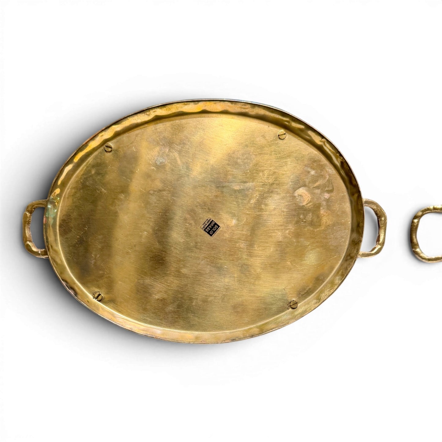 Antique Hammered Brass Bamboo Tray